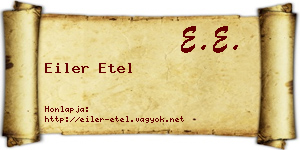 Eiler Etel névjegykártya